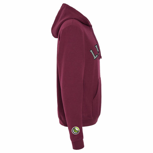 Lifemania Vintage Distressed Applique Hoodie - Maroon