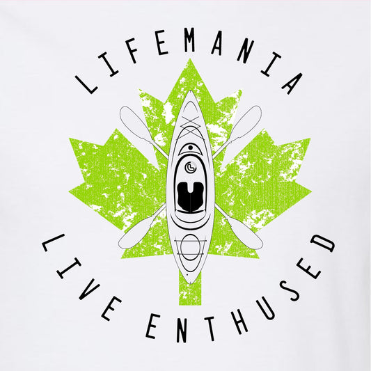 Lifemania Maple Leaf Kayaking T-Shirt - Lime Leaf
