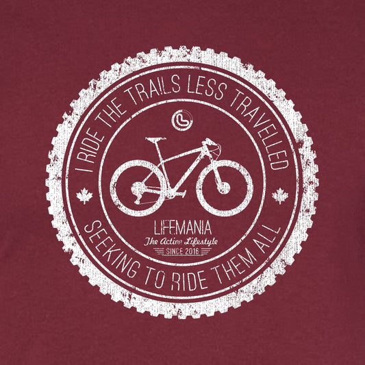Lifemania Mountain Bike T- Shirt - Maroon