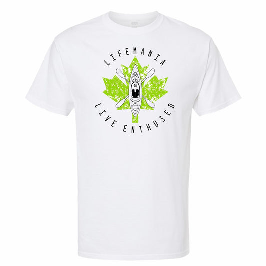 Lifemania Maple Leaf Kayaking T-Shirt - Lime Leaf