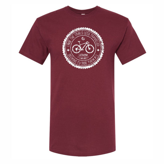 Lifemania Mountain Bike T- Shirt - Maroon
