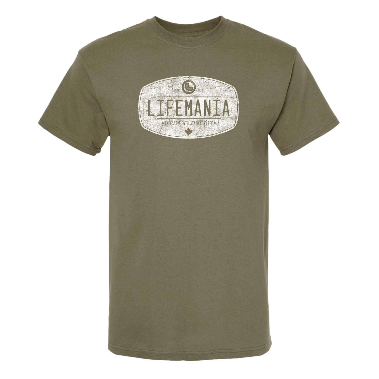 Lifemania vintage distressed oval design t-shirt