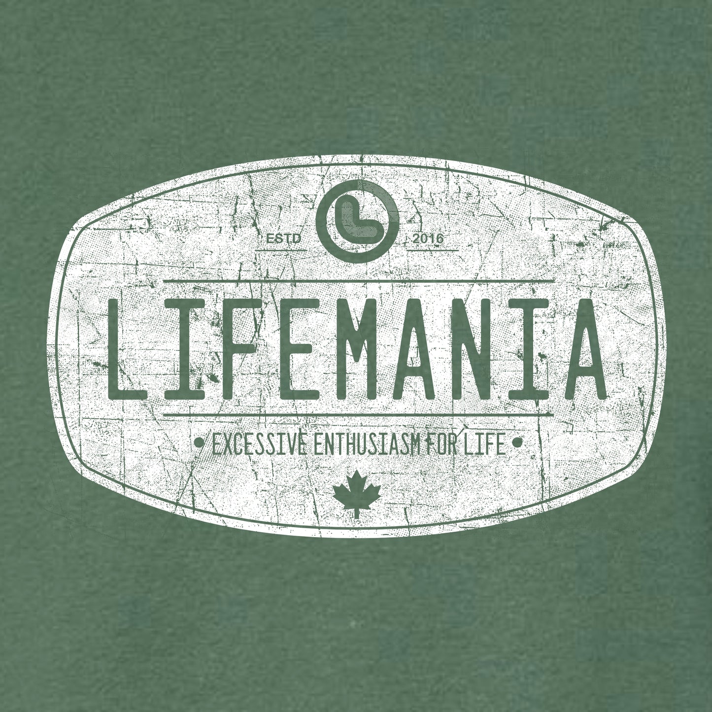 Lifemania vintage distressed oval design garment dyed t-shirt