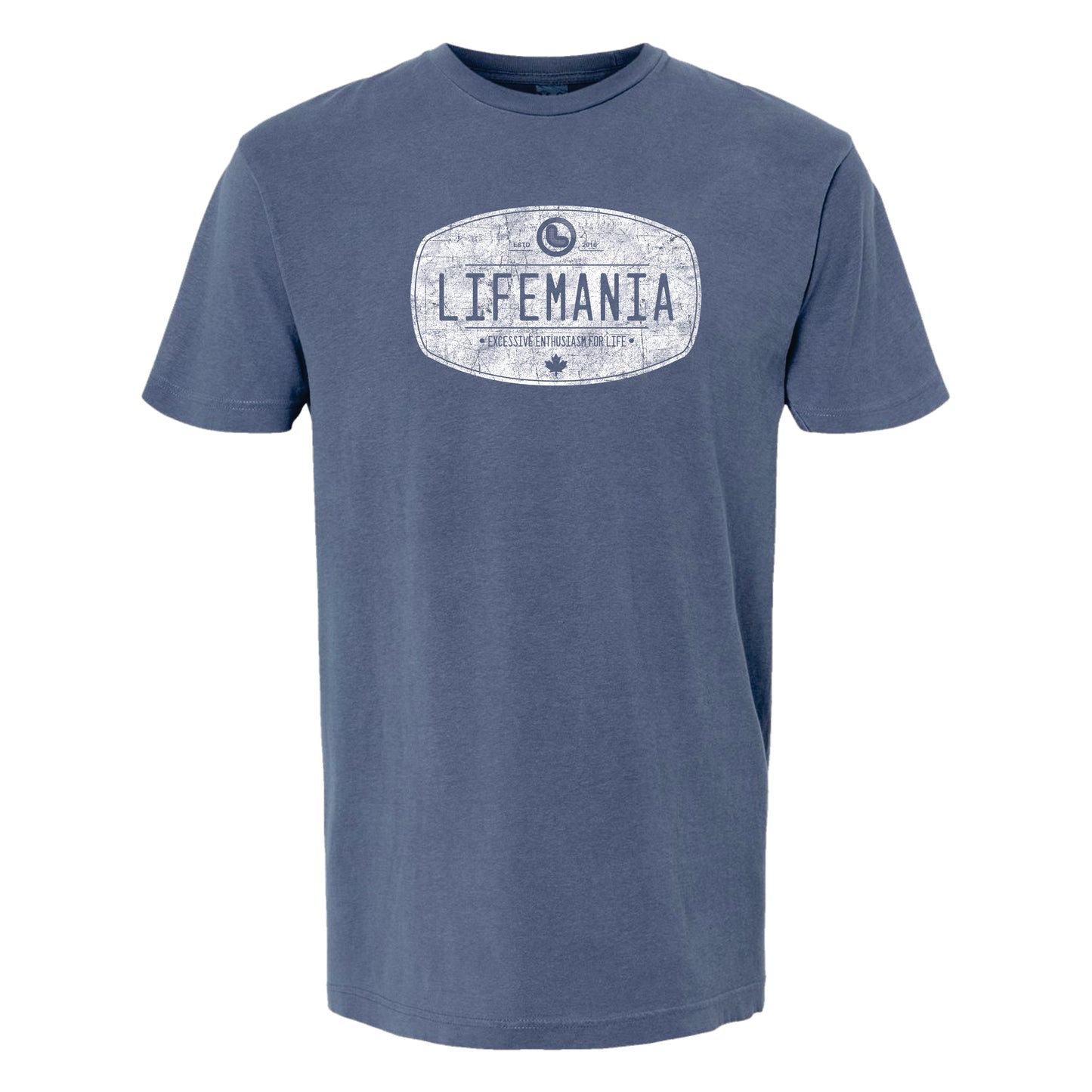 Lifemania vintage distressed oval design polycotton t-shirt