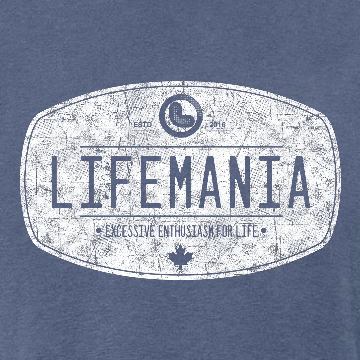 Lifemania vintage distressed oval design polycotton t-shirt