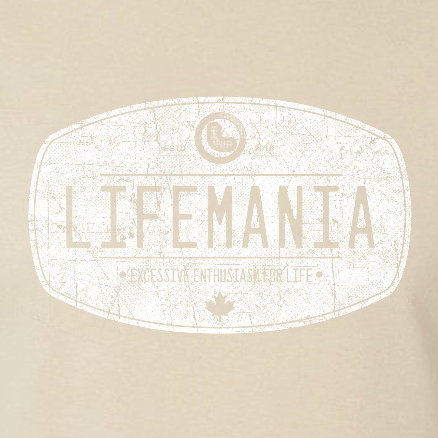 Lifemania vintage distressed oval design t-shirt