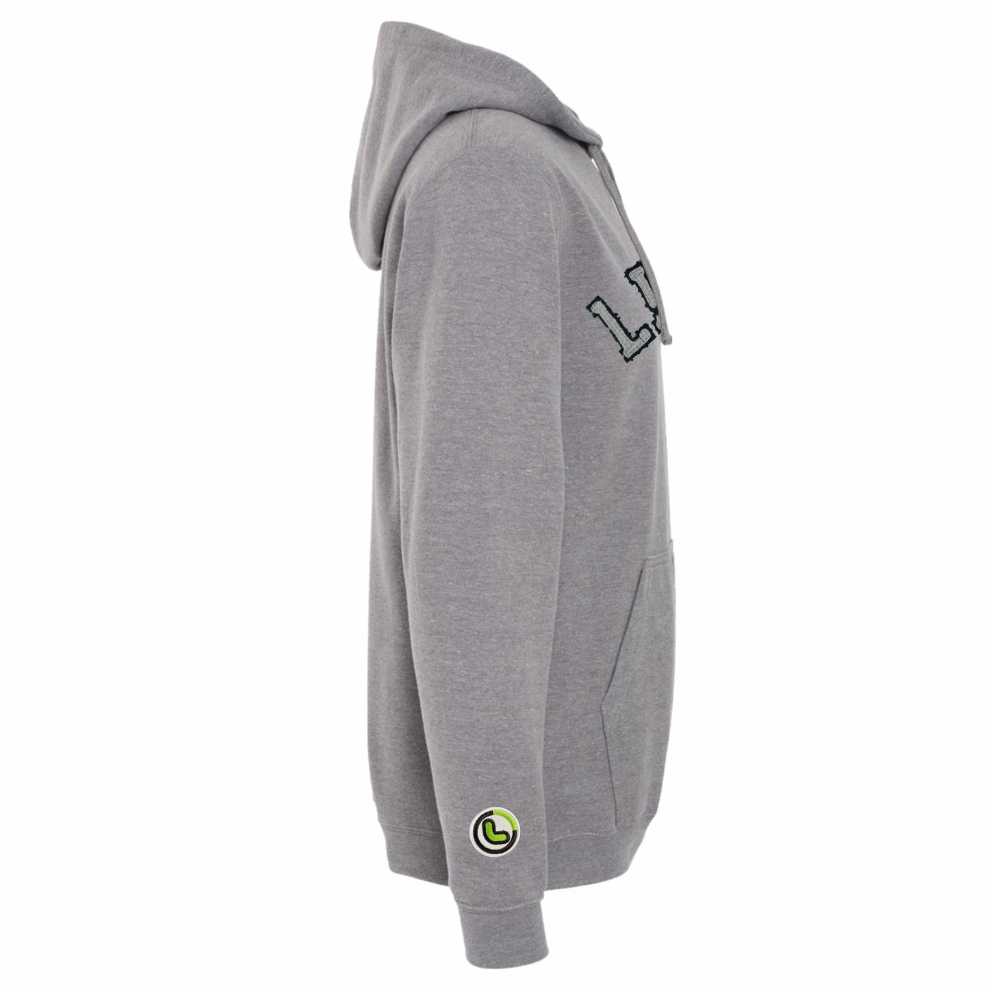 Lifemania Vintage Distressed Applique Hoodie - Heather Gray