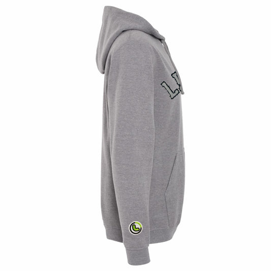 Lifemania Vintage Distressed Applique Hoodie - Heather Gray